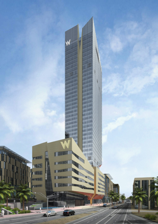 An artist's rendering of the projected W Hotel in Amman (Photo courtesy of Eagle Hills Jordan)